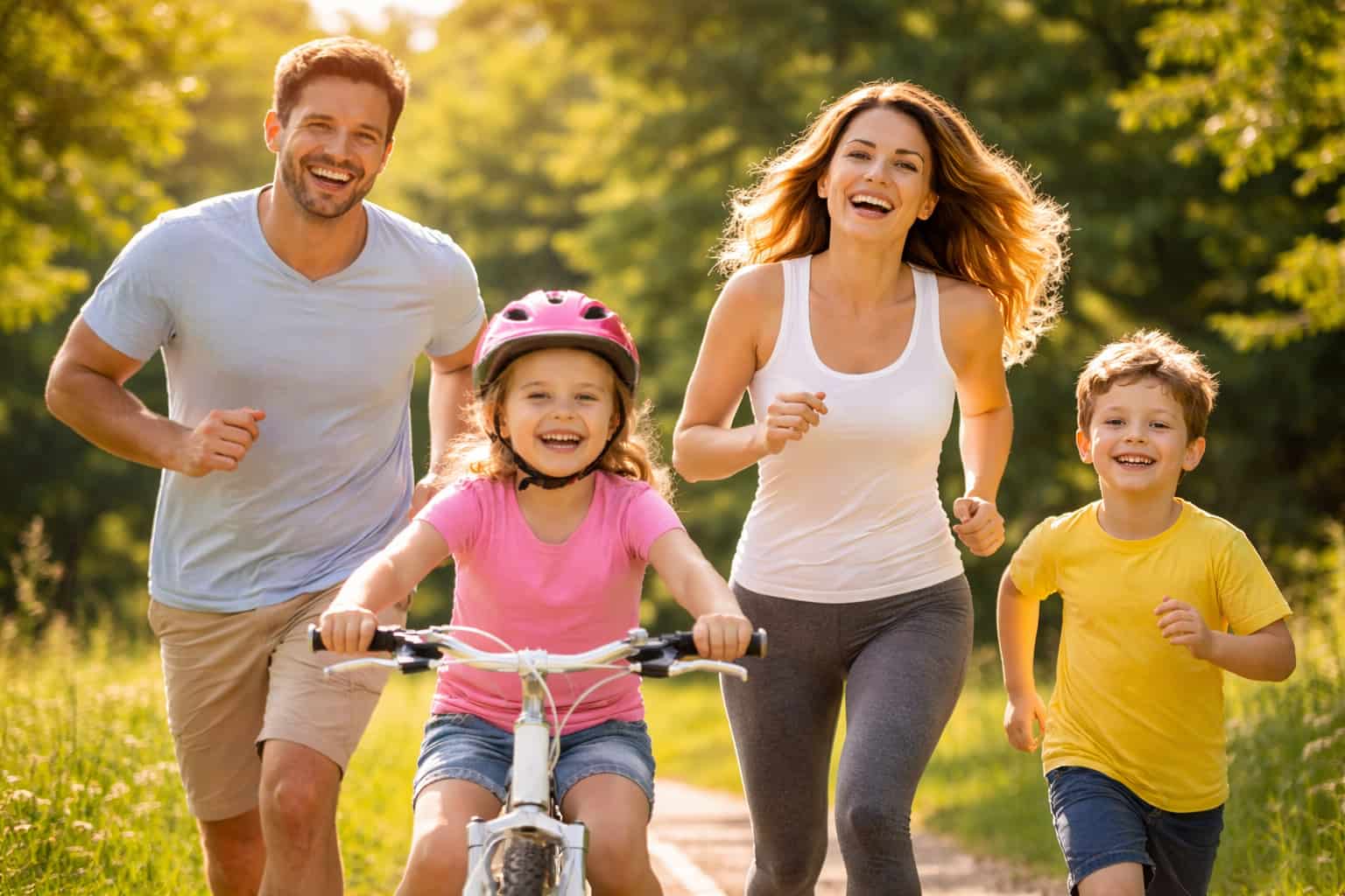 rauchfrei werden als Elternteil – gesunde aktive Familie nach dem Rauchstopp